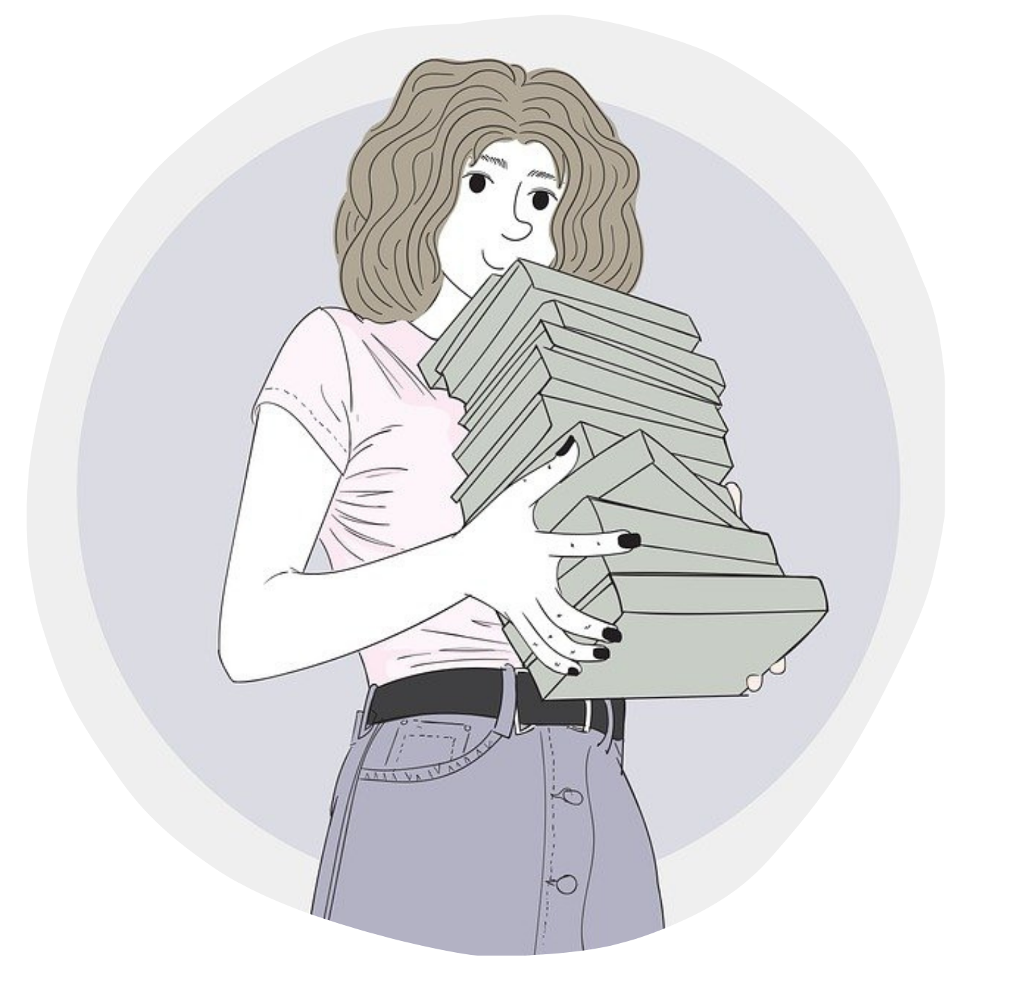 femme pile livre